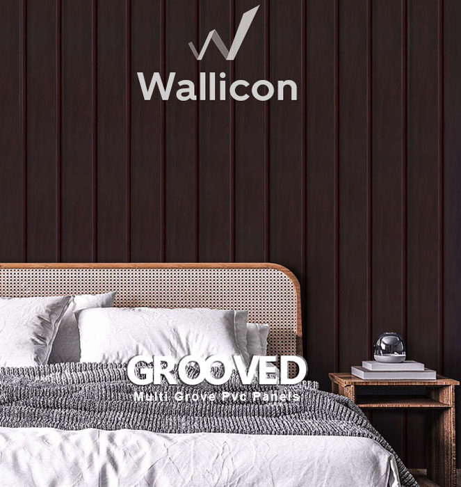 Dark Brown Multi Grooved Standard Waterproof PVC Panel